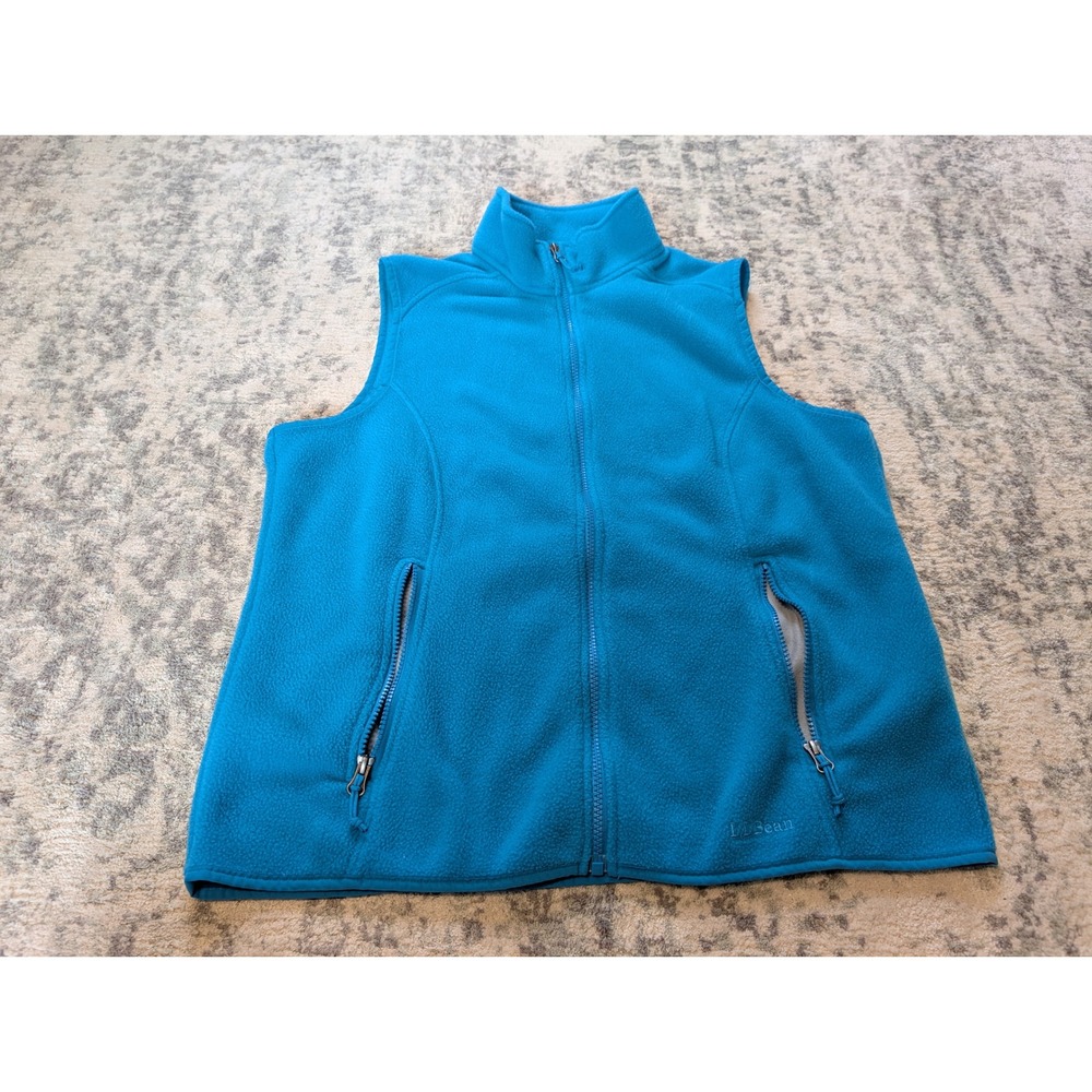 L.L. Bean Blue Full Zip Fleece Hiking Camp Vest Outdoor Gorpcore Women's Large